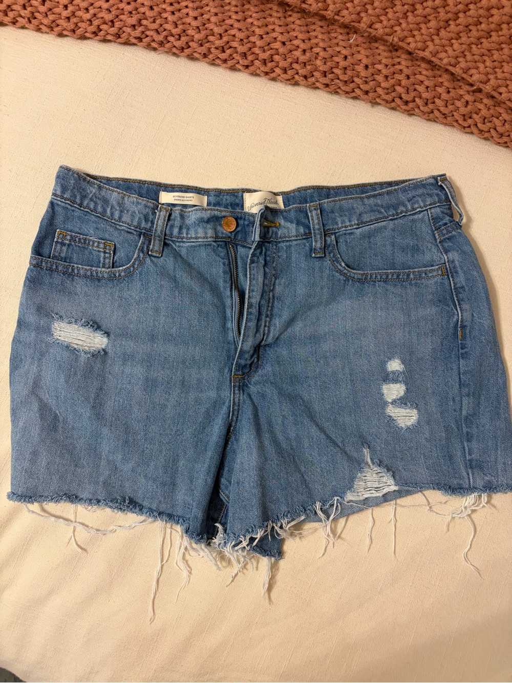 Universal Thread Light Blue Distressed Denim boyfriend Shorts